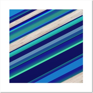 Blues and WOOD stripes Posters and Art